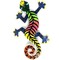 13” Gecko Wall Hanging Multi-color Recycled Metal Art for Tropical Home or Outdoor Space